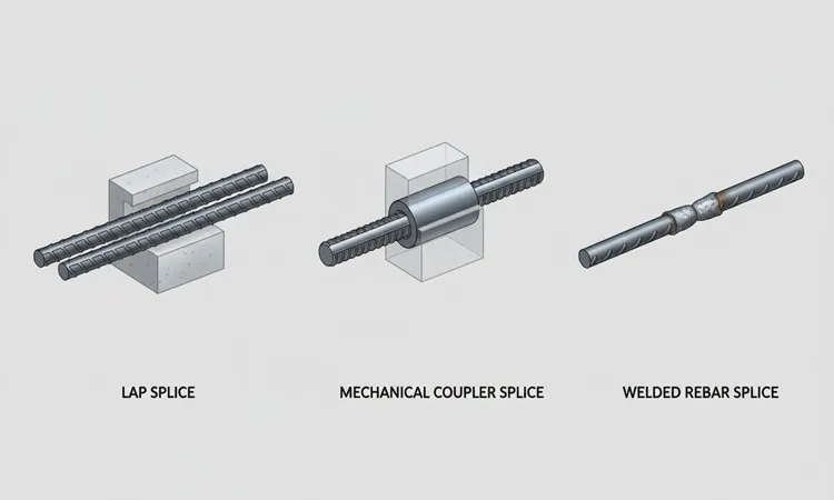 انواع وصله و جایگزین های طول اورلب میلگرد | پرگاس فلز
