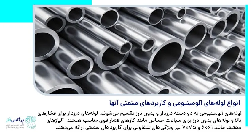 انواع لوله‌ های آلومینیومی و کاربرد های صنعتی آنها