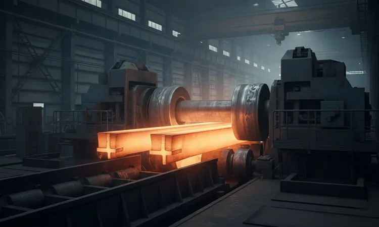 فرآیند نورد گرم تیرآهن هاش و شکل‌ دهی مقطع | پرگاس فلز H شکل در خطوط نورد فولاد