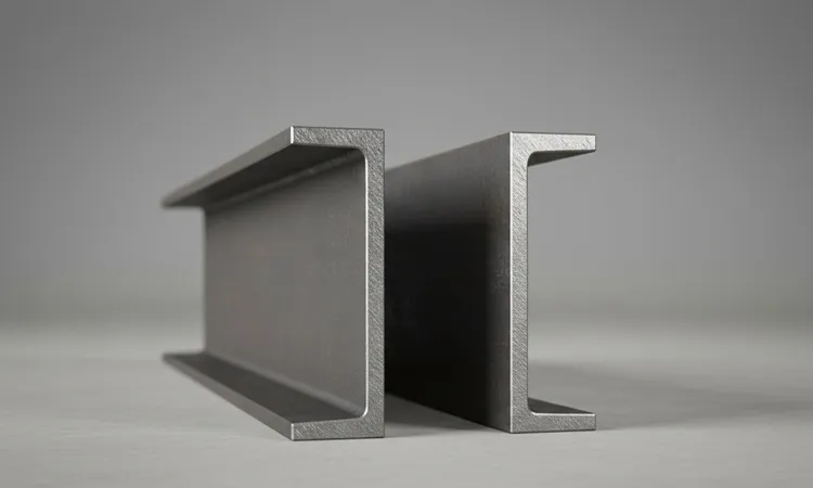 نمای مقطع تیرآهن هاش بال پهن مطابق استاندارد نورد گرم برای کاربردهای سازه‌ای | پرگاس فلز