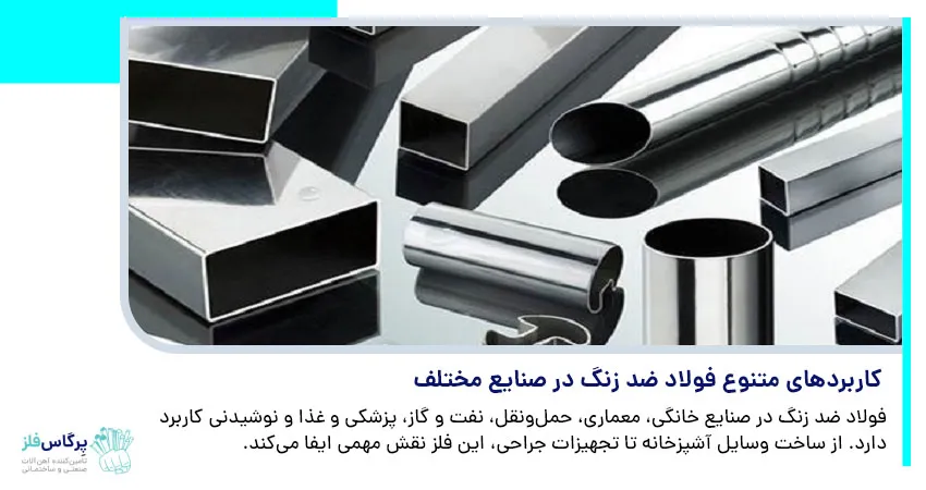 کاربردهای متنوع فولاد ضد زنگ در صنایع مختلف