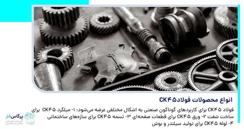 انواع محصولات فولاد ck45